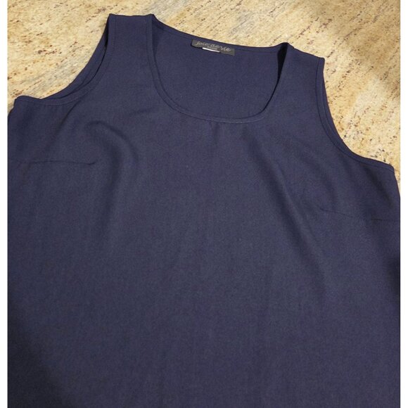 Vtg Joie de Vie Dress Set Sz 10 Button Shirt Blue Floral Embroidered Side Slits - Picture 15 of 16